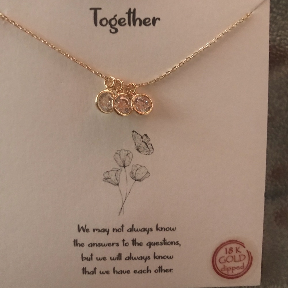 COPY - 🆕 “Together” 3 Bezel Necklace 18kt. Gold D…